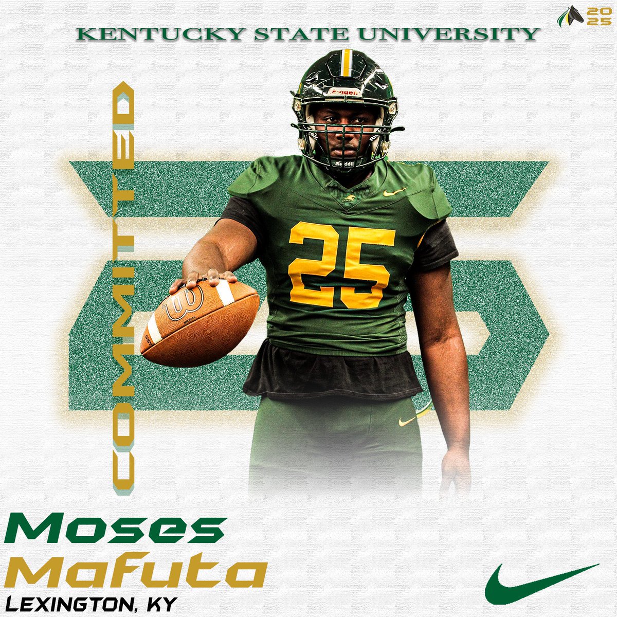 #AGTG Blessed to announce that I will be continuing my athletic and academic journey <a href="/KYSUFB/">Kentucky State University Football</a> <a href="/F_Huggins80/">Felton Huggins Jr.</a> <a href="/CoachEChambers/">Earl Chambers</a> <a href="/coachfoley1/">Craig Foley 🏈</a> <a href="/coachwesj/">Coach Wes Johnson</a> <a href="/RexLewandowski/">Coach Lew aka Jordo Treelight</a>