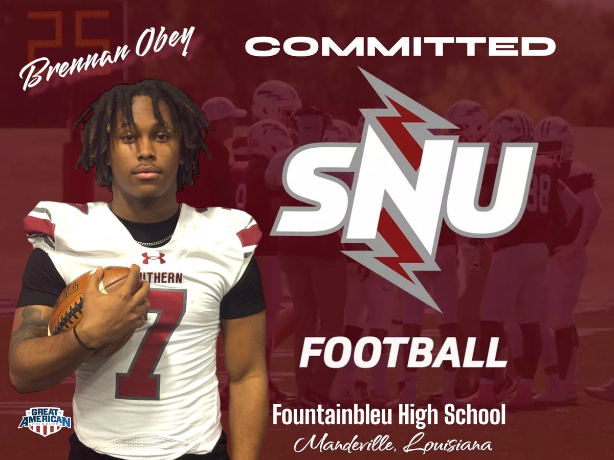 brennanobey7's tweet photo. Blessed to say that I will be continuing my academic and athletic career at Southern Nazarene University #Boltup @SNUFootball @CoachHowell14 @JeritRoser @nolaprep @Coach_Kav @GridironFootbal @FHSdawgfootball https://t.co/KxLkefJKPK