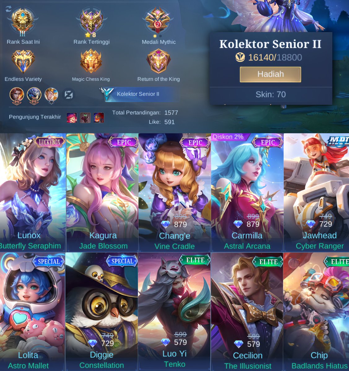cheipuff's tweet photo. wts akun ml smurf mage
lunox luckybox, change &amp; kagura epic
allkos (-fb) take sgmail belum kgm
price 60k negoin
#zonauang
#zonajajanᅠᅠᅠ https://t.co/6FSDqyVTVY