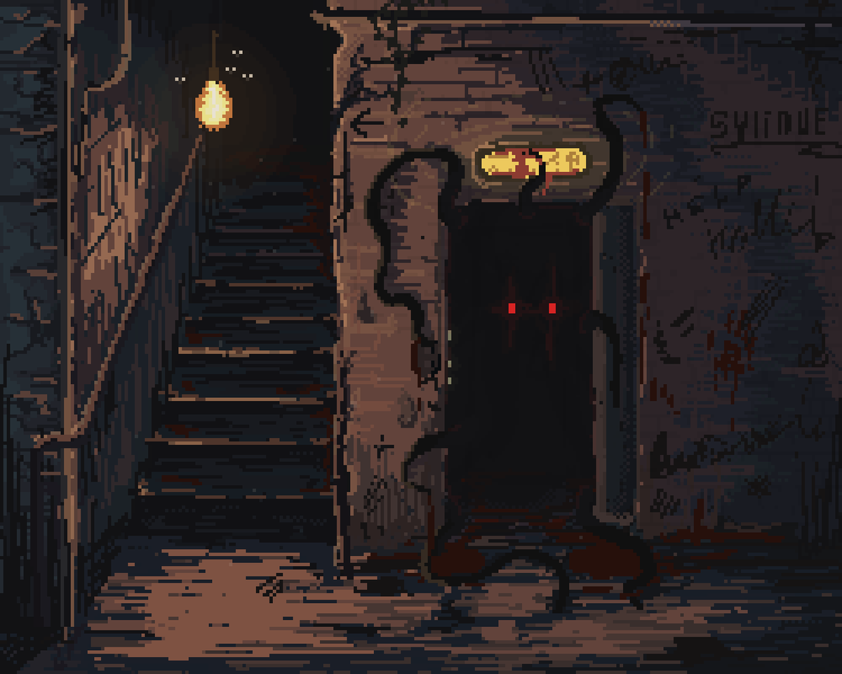 sylinue's tweet photo. Which floor may I take you to? 👁️🫀

#PixelArt #HorrorArt #CreepyElevator https://t.co/6d0K6VZEaS