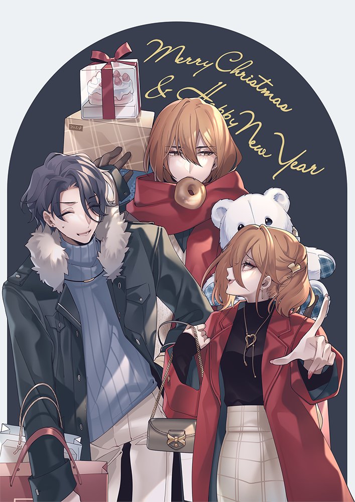 aliasblanc's tweet photo. 🏮新年快樂🎆
今年的聖誕交換卡片畫給燁，不知不覺畫了好多逛街的人們！ https://t.co/eRjqyhyLvM