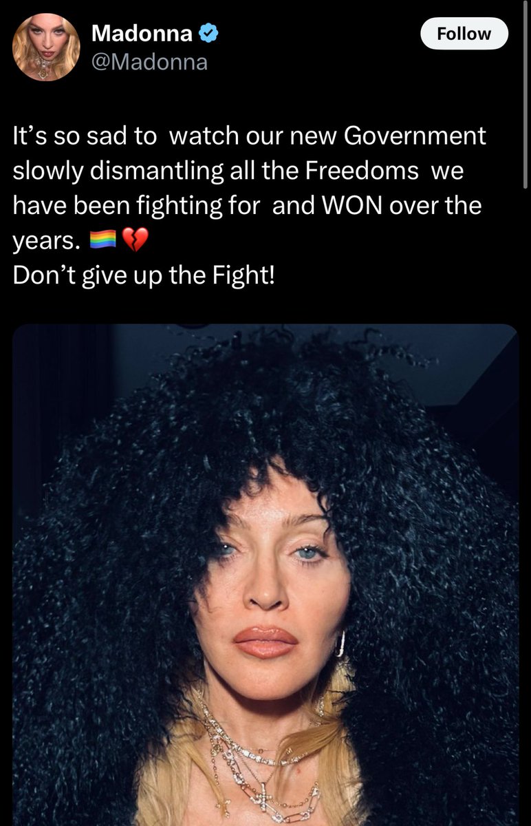 iAnonPatriot's tweet photo. BREAKING 🅱️

Madonna has called out the Trump administration.. 

Thoughts? https://t.co/OdrW5JuDed