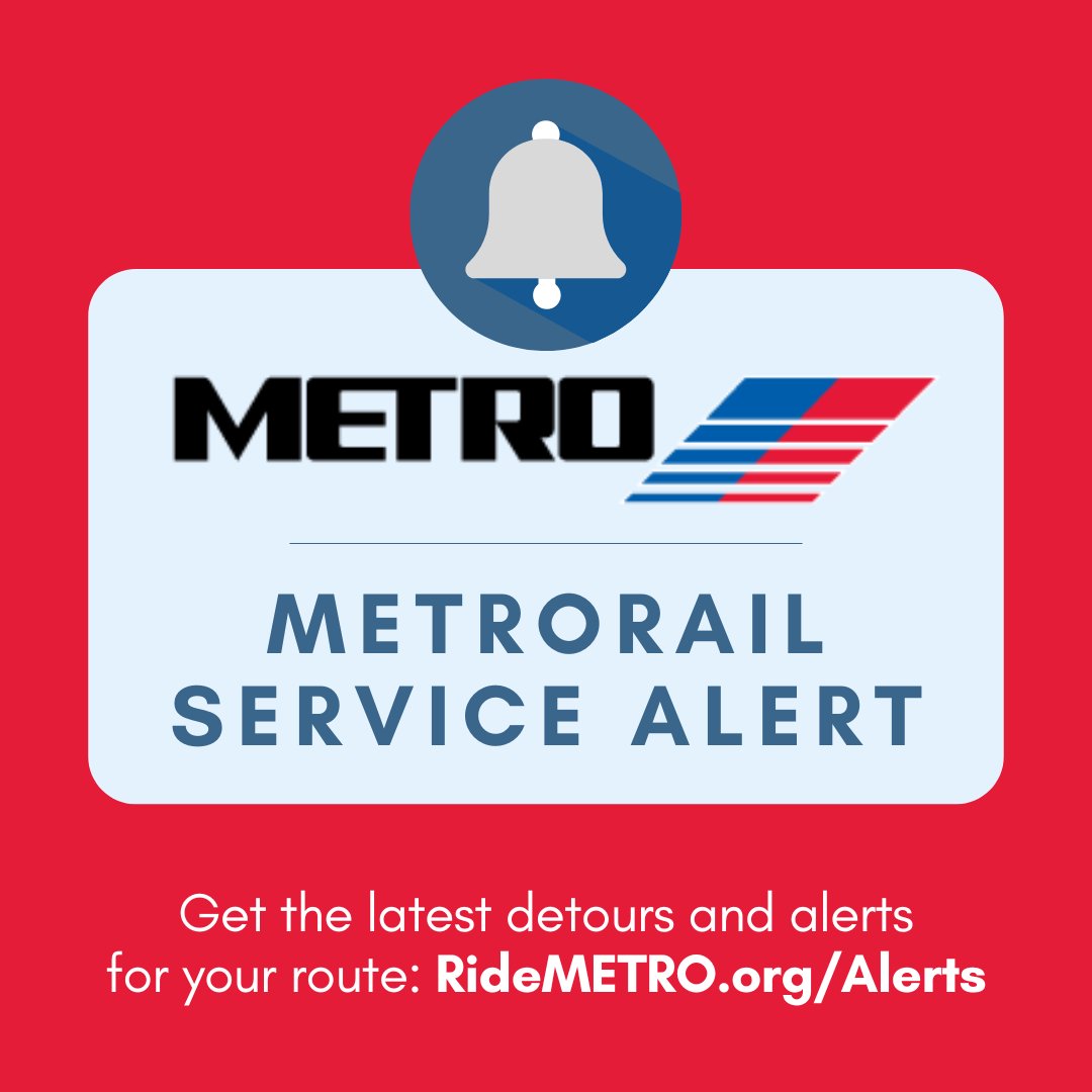 METRO has temporarily suspended portions of rail service due to a construction incident. Bus shuttles are in place from Downtown TC to Burnett TC on the Red Line and Theater District station to EaDo / Stadium station on the Green and Purple lines. More: bit.ly/3PUIywc.