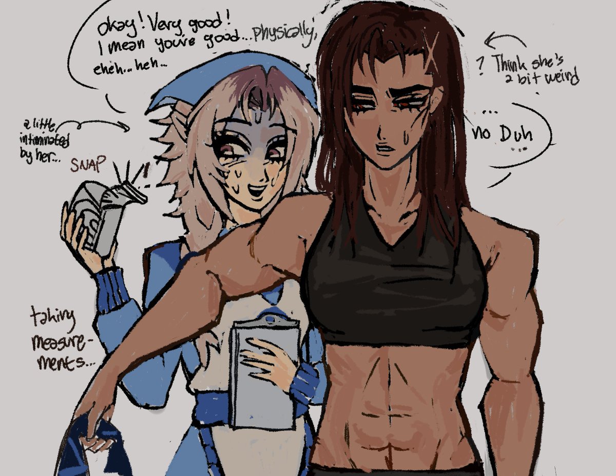 my bllk #oc interacting with my king…i think she would be a little intimidated but admires #baroushoei  from afar!!!  Not really a yume i just needed to make them interact at  least once…