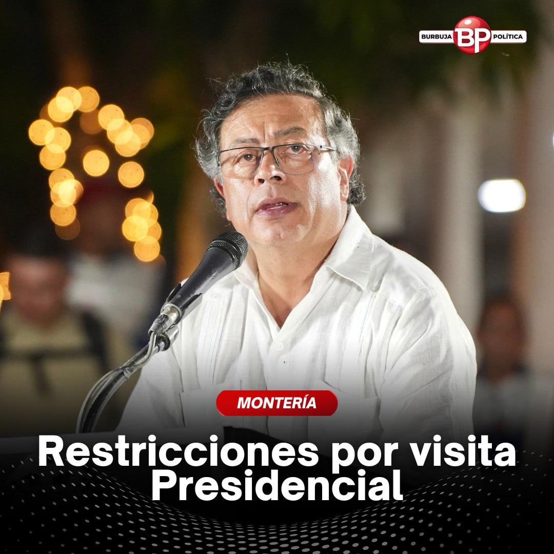 #Atención Estas son las restricciones en Montería debido a la visita Presidencial

El Presidente de la República, Gustavo Petro Urrego, estará en Montería por lo que desde la administración municipal se expidió el Decreto 0035 de 2025 mediante el que se toman medidas tendientes a