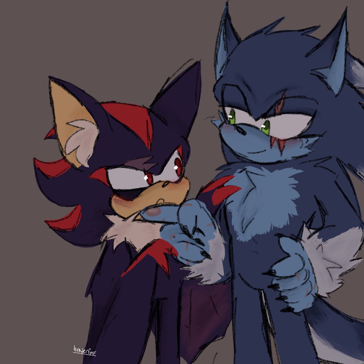 Fanart for <a href="/ShipsLucia/">Lucía✏️🇦🇷 COMMS CLOSE🔴</a> au

love them so much 😆

#SonicTheHedgehog 
#ShadowTheHedgehog