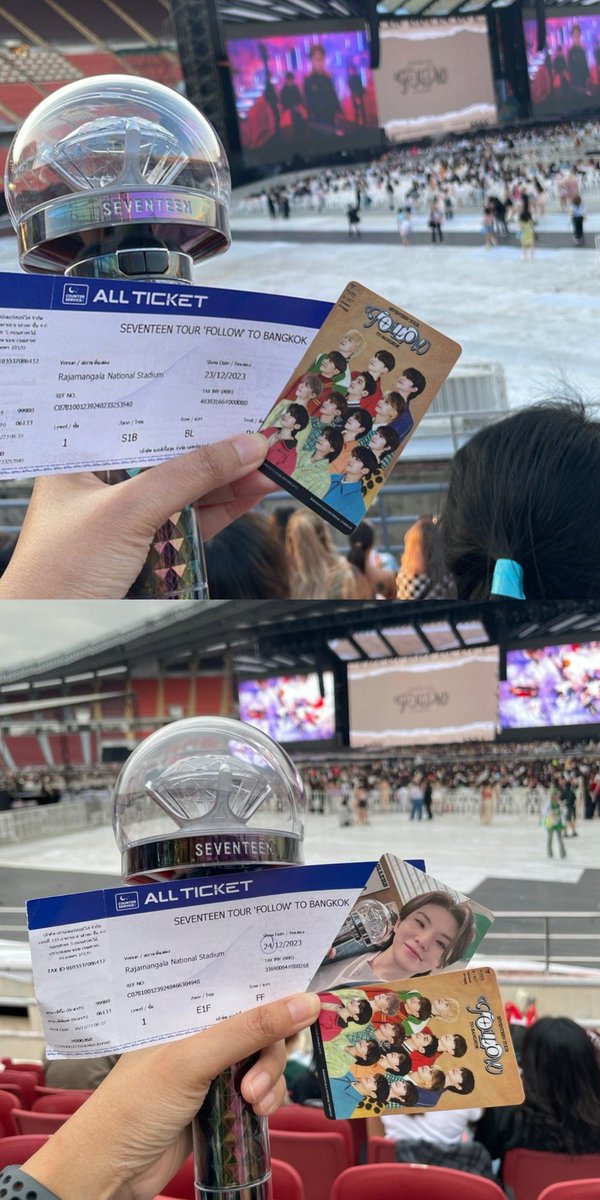 dohminjeon's tweet photo. 231223 &amp; 241223 - Follow to Bangkok Day 1 &amp; 2
270424 &amp; 280424 - Follow Again to Seoul Day 1 &amp; 2
131024 - Seventeen Right Here in Goyang Day 2
250125 &amp; 260125 - Seventeen Right Here in Singapore Day 1 &amp; 2

I'll always remember these concerts &amp; the seats I had 💞🩵💎 https://t.co/CUr9yTkXBt