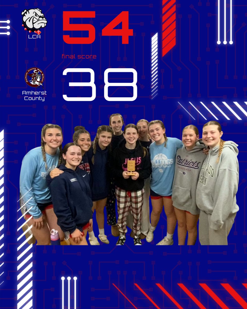 LCAbulldogsGBB's tweet image. Final from Amherst County:
LCA 54
Amherst 38

Great team win against a very talented Amherst Co. squad to move to 11-2! 

Horning 15 pts
Rivard 11p, 4 assists
Redgate 11p
Jenkins 7 reb, 6 assists
Anderson 5p, 8r
Lambert 5p, 3 assists
@DaveWallsWSET @BrysonGordon @TheSportsBuffet