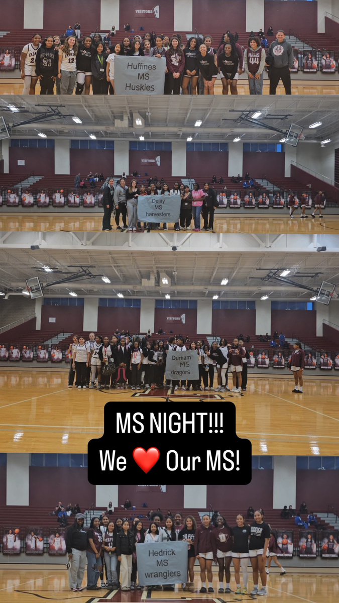 MS Night! Thanks for coming to support us tonight! ❤️🏀🔥 #BelieveInTheLew🏀