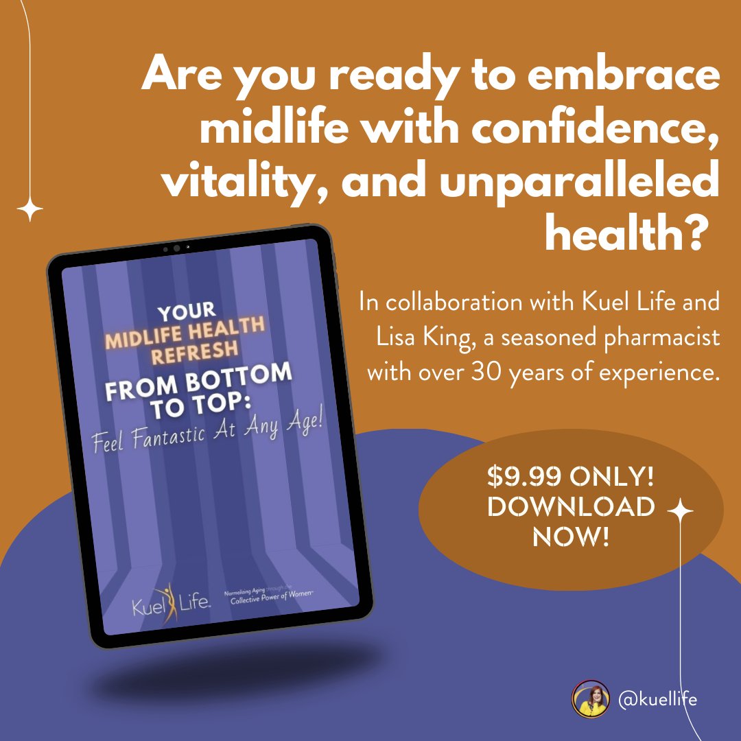 Are you navigating the journey through midlife with questions about menopause and beyond? Introducing our latest ebook. Buy it here: 
kuellife.us20.list-manage.com/track/click?u=…

#KuelLife #KuelLifeThoughtLeaders #SecondActSisters #NormalizingAging #WomensHealth #Menopause #Midlife