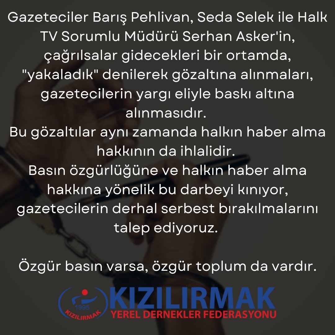 Özgür basın varsa, Özgür toplum vardır. 
<a href="/muratagirel/">Murat AĞIREL</a> <a href="/timursoykan/">Timur Soykan</a> <a href="/halktvcomtr/">Halk TV</a>