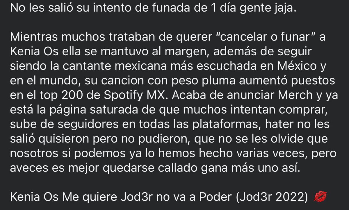 Me nutre, me fortalece y me rejuvenece ver a Kenia más exitosa y empoderada  que nunca. 🦋