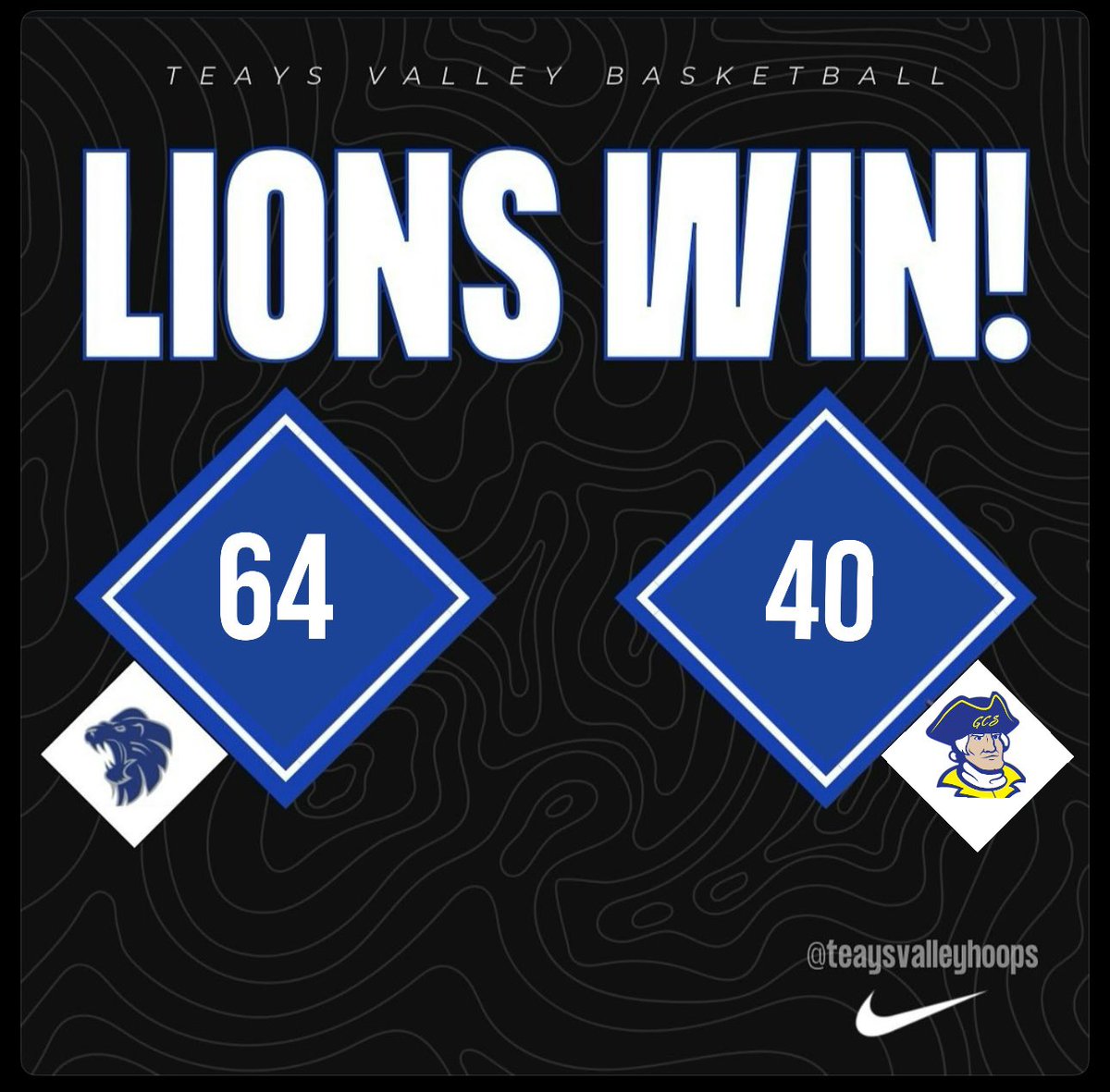 Teays Valley Christian Basketball (@teaysbball) on Twitter photo 🏀- The Lions win on Senior Night in “The Shomo” vs a good GCS team. 64-40 behind 8 three pointers from Owen Jones.
Owen Jones - 32pts
Eli Pendleton - 15pts
<a href="/wvprepbb/">WV Prep Basketball</a> <a href="/wvcat/">WVCAT</a> <a href="/scottwstrode/">Scott W. Strode</a> 🏀- The Lions win on Senior Night in “The Shomo” vs a good GCS team. 64-40 behind 8 three pointers from Owen Jones.
Owen Jones - 32pts
Eli Pendleton - 15pts
<a href="/wvprepbb/">WV Prep Basketball</a> <a href="/wvcat/">WVCAT</a> <a href="/scottwstrode/">Scott W. Strode</a>