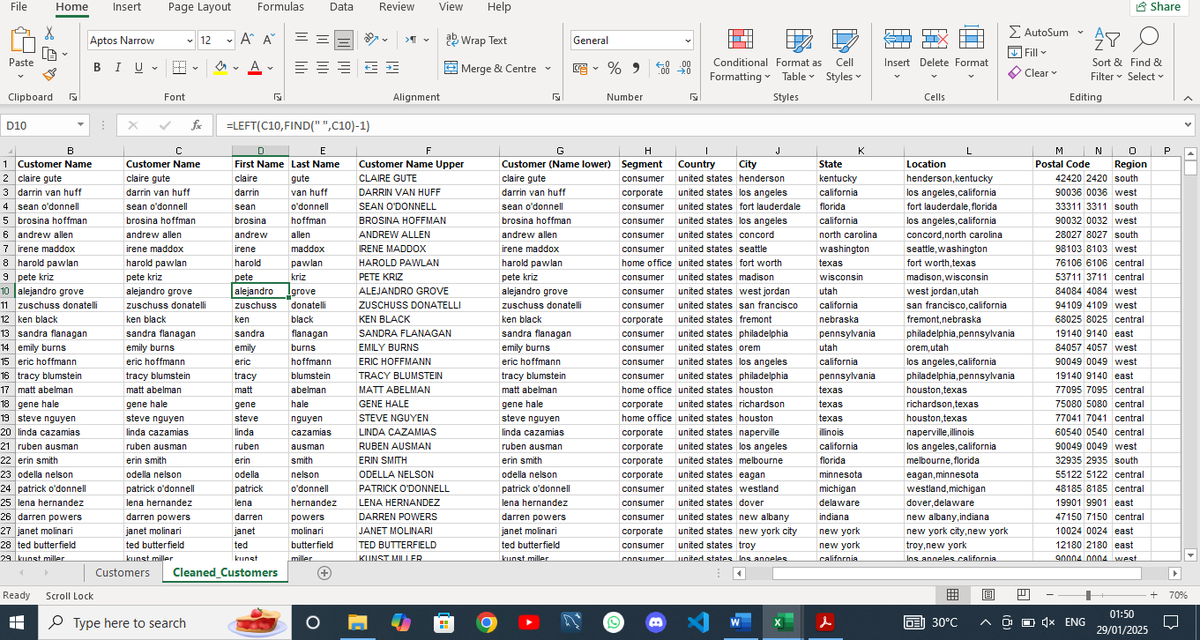 Idrees__Umar's tweet photo. Week 3 Assignment was a bit challenging for me. Ms Excel @msexcel Functions like UPPER, LOWER, PROPER ,TRIM, LEFT, RIGHT, MID, LOOKUPS, FIND &amp; REPLACE CONCATENATION and TEXT TO COLUMNS were all applied. Thanks to @TDataImmersed  @DabereNnamani
@JacobAjala 
@JudeRaji_ 
#TDI https://t.co/1eBH1XWbAB