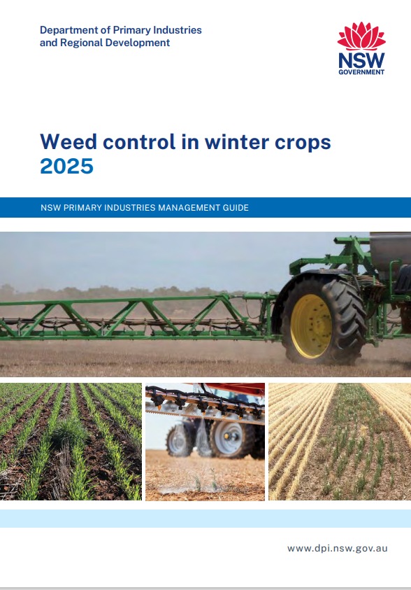 "Weed control in winter crops, 2025".
Pretty excited this 'bad boy' is live on the web
➡️dpi.nsw.gov.au/agriculture/br…

Hard copies available from 10th February at your usual outlets &amp; at all <a href="/theGRDC/">GRDC</a> Updates.

<a href="/nswagriculture/">NSW Agriculture</a> <a href="/GRDCNorth/">GRDC North</a> <a href="/pennyheuston/">Heuston Agronomy Services</a>