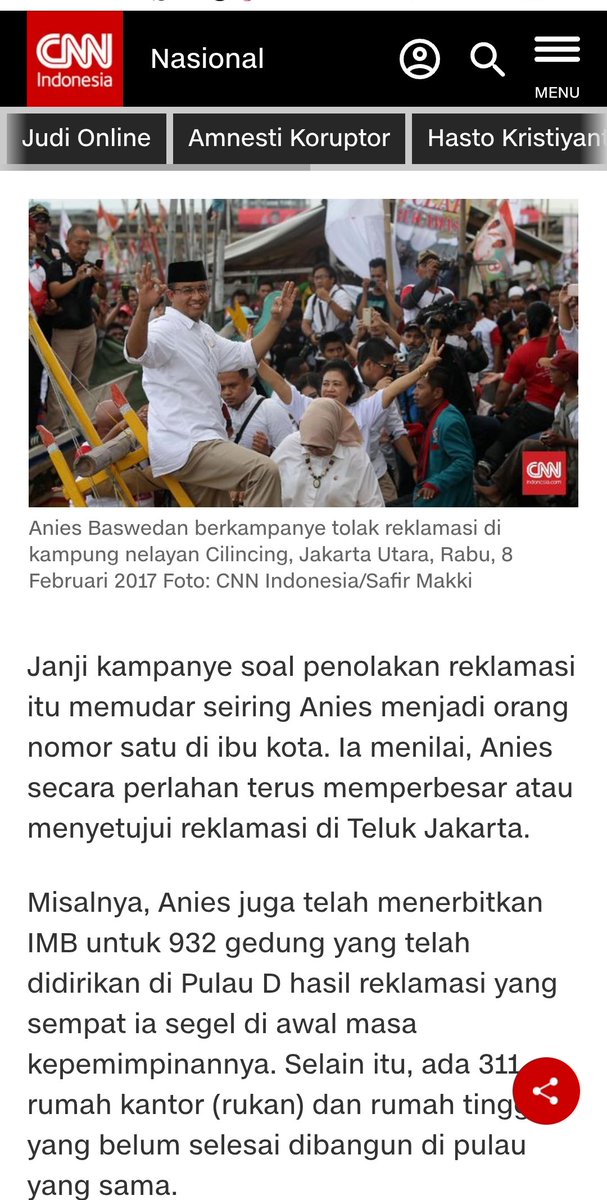 ROM ! (@irawanrommi) on Twitter photo Jejak digital, menunjukkan.
Segel yg dilakukan si Manies pada awal masa jabatannya, ternyata berubah.
Reklamasi dilanjutkan, dan pulau reklamasi berganti nama.
<a href="/GeiszChalifah/">Geisz Chalifah</a>
Mencuit, seolah Si Manies yg berani se Indonesia lawan oligarki terkait reklamasi?
Lucu 😬😂 Jejak digital, menunjukkan.
Segel yg dilakukan si Manies pada awal masa jabatannya, ternyata berubah.
Reklamasi dilanjutkan, dan pulau reklamasi berganti nama.
<a href="/GeiszChalifah/">Geisz Chalifah</a>
Mencuit, seolah Si Manies yg berani se Indonesia lawan oligarki terkait reklamasi?
Lucu 😬😂