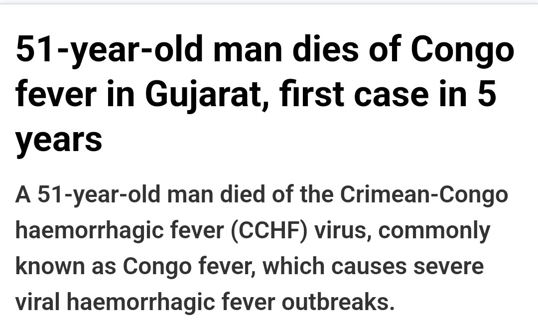 🔴 Crimean Congo Hemorrhagic Fever #CCHF is back again in Gujarat 
indiatoday.in/india/story/gu…