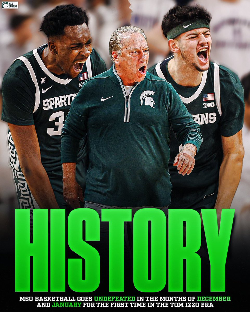 msucontent's tweet photo. 13 straight wins and making history‼️ #GoGreen https://t.co/zWM4fPztmf