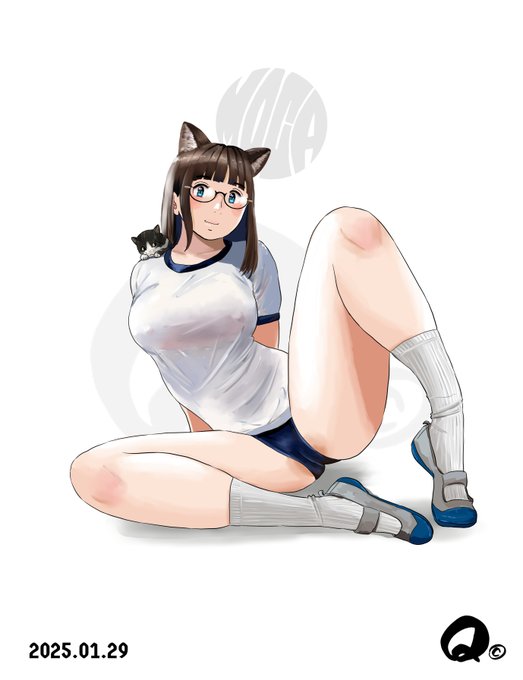 ブルマで猫むすめ部のモカちゃんです🙀 