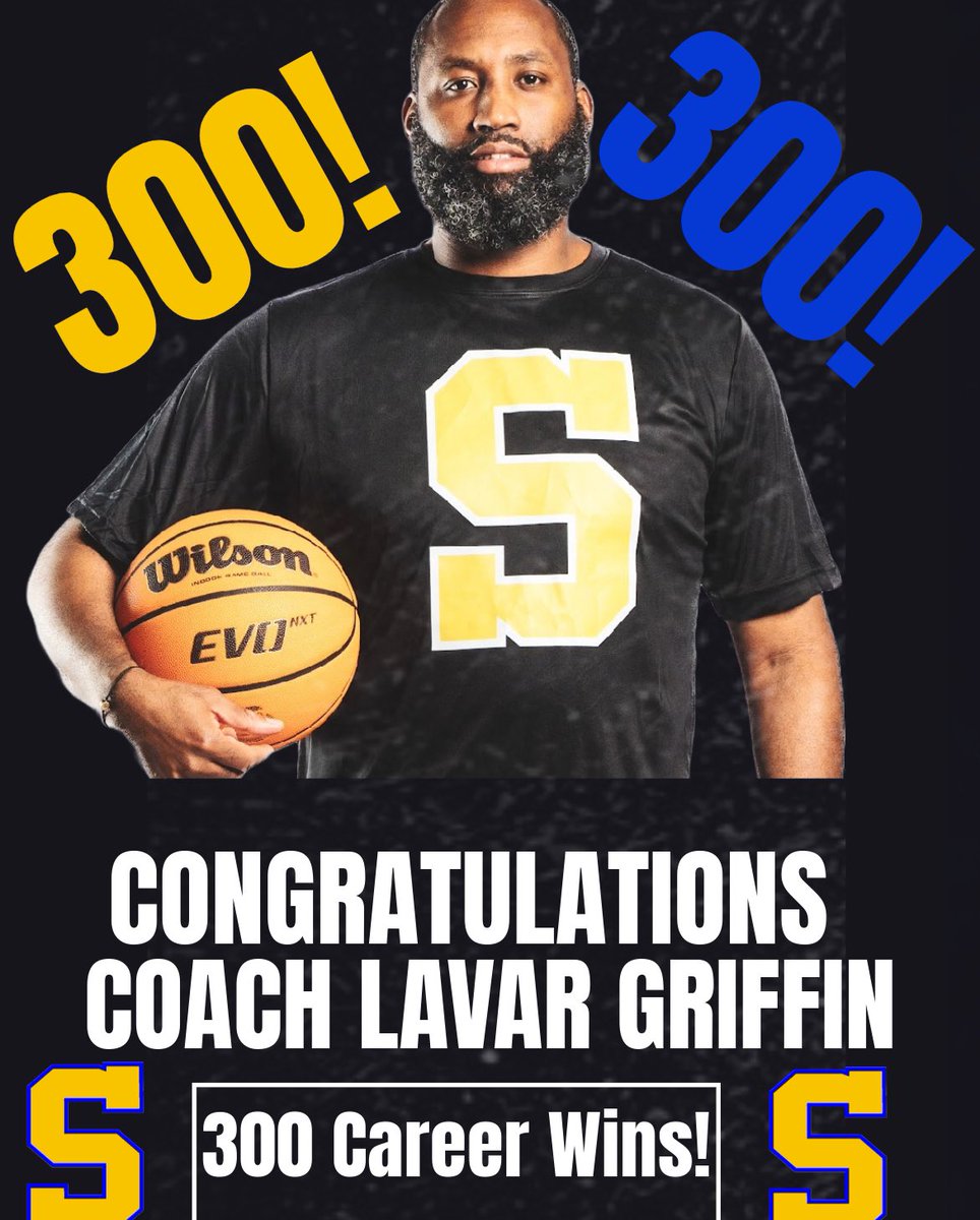 Congrats to Coach Lavar Griffin earning his 300th career win tonight! #smithset #family