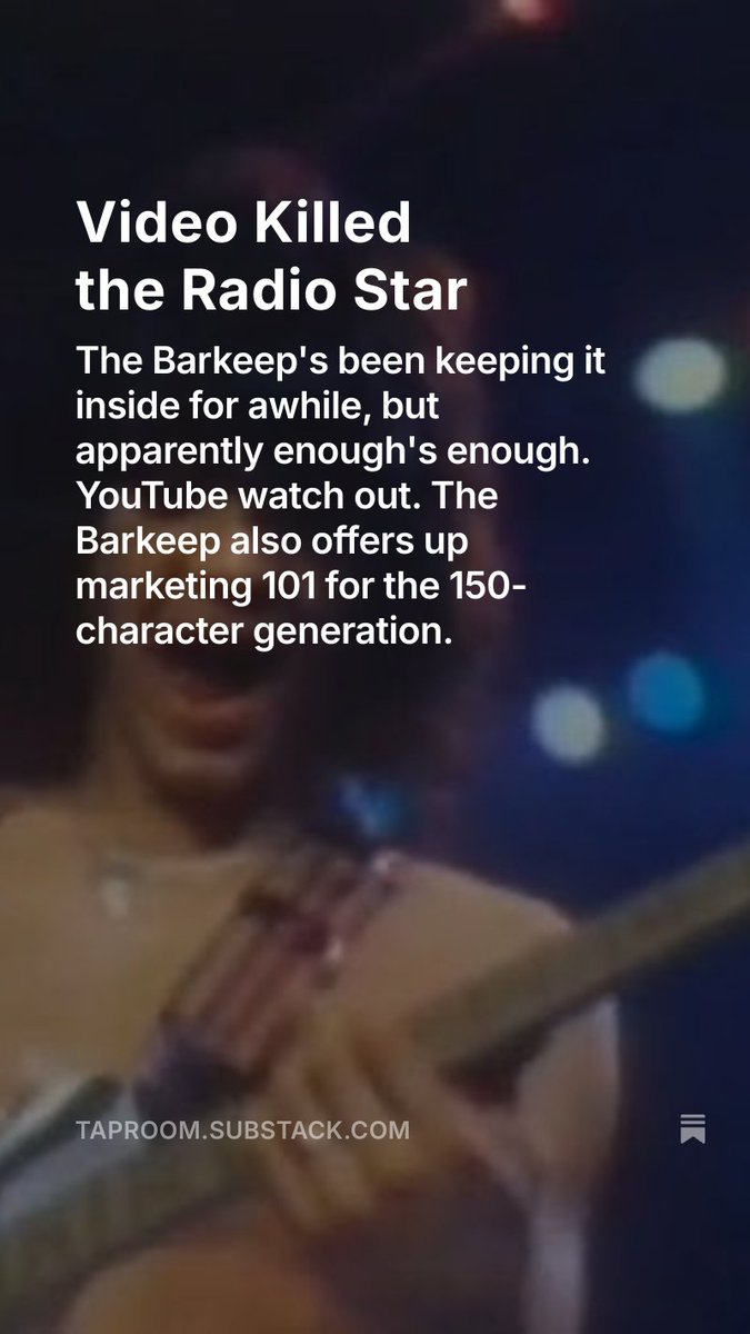 taproompours's tweet photo. It's been some time since The Barkeep went on a good rant.The Barkeep has a lot to say about the current state of content creation. 

If you haven’t yet, subscribe to The Tap Room for free

https://t.co/osGmzjWzeY

#youtube #vanhalen #steelydan #bourdain #thevillages #crapcontent https://t.co/Y3gPzlnEJX