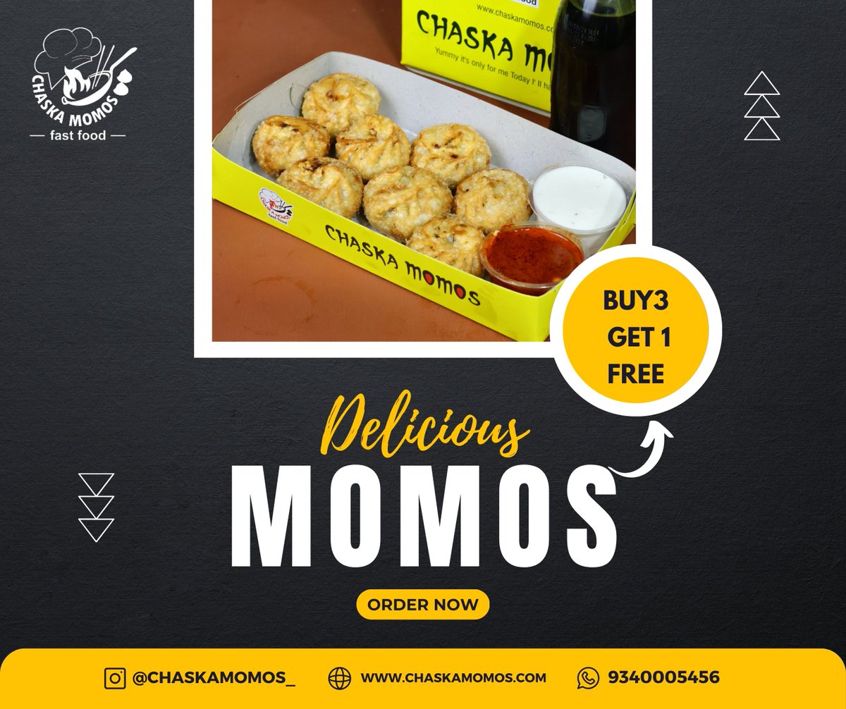 ChaskaMomos_'s tweet photo. Momo lovers, this one's for you! 🥟✨ We’ve taken your momo cravings to the NEXT LEVEL with 100 irresistible flavors that will blow your taste buds away! 😍

📍 Available now at Chaska Momos! Tag your momo squad &amp; tell us your favorite flavor! 🍽️👇

#ChaskaMomos #MomoMadness https://t.co/ZAydCxyRlS