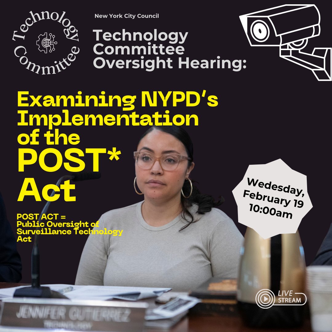 CM Jen GutiĆ©rrez (@cmjengutierrez) on Twitter photo šØ Did you know? Technologies like facial recognition raise serious concerns and these tools can invade privacy & unfairly target certain groups.
Join me, <a href="/dr_yusefsalaam/">Yusef Abdus Salaam</a>, <a href="/galeabrewer/">Gale A. Brewer</a> for our hearing re NYPD's lack of response to the law that requires disclosure. šØ Did you know? Technologies like facial recognition raise serious concerns and these tools can invade privacy & unfairly target certain groups.
Join me, <a href="/dr_yusefsalaam/">Yusef Abdus Salaam</a>, <a href="/galeabrewer/">Gale A. Brewer</a> for our hearing re NYPD's lack of response to the law that requires disclosure.