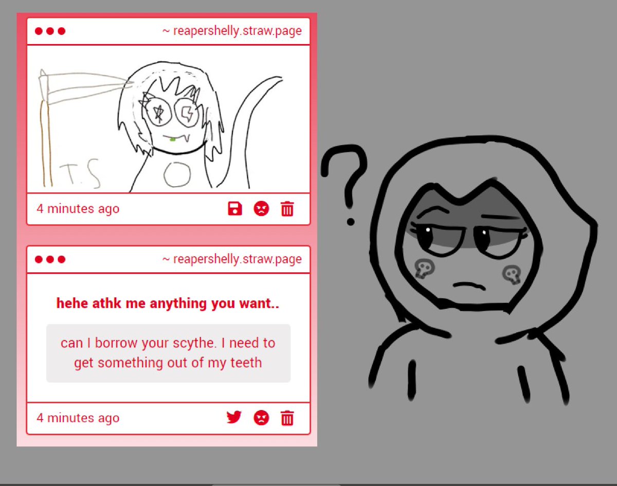 ReaperShell_'s tweet image. ...

Jutht uthe a toothpick..

ReaperShelly