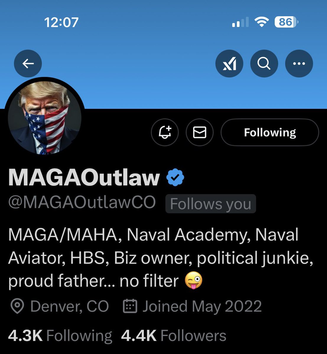 Conservative Cat (@lynnhall268) on Twitter photo Please give <a href="/MAGAOutlawCO/">MAGAOutlaw</a> a follow and a repost or shoutout to show our appreciation for his service.
US Navy
Thank you for your service. We appreciate you. Please give <a href="/MAGAOutlawCO/">MAGAOutlaw</a> a follow and a repost or shoutout to show our appreciation for his service.
US Navy
Thank you for your service. We appreciate you.
