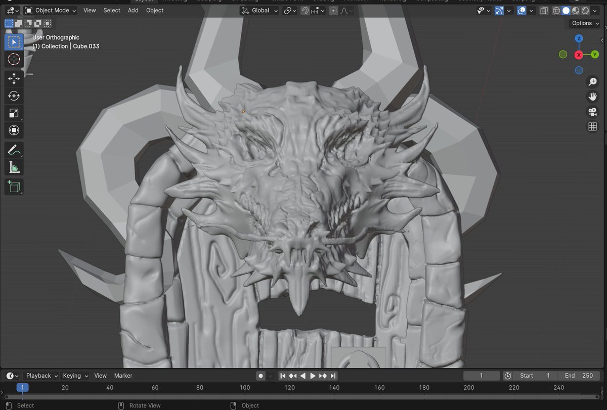 couldbe_ts's tweet image. Day 22 of #COESISKnowledgeQuest
Wasn't satisfied with the proportions, so I took my time redoing yesterday’s work. Focused on refining the shape and adding more texture to the dragon head.
#30dayslearningchallenge #COESIS
@coesisnp