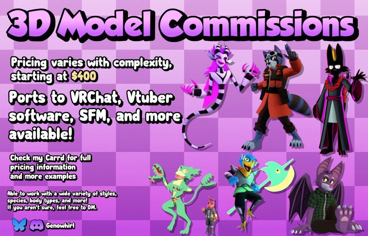 Holding a PSA for my friend <a href="/Genowhirl70/">genowhirl.bsky.social</a> . 
He's opening up some comms on the side but with being locked out of his twitter atm the best way to contact him is through other sites (check the reply and picture) 

Go support him!!!