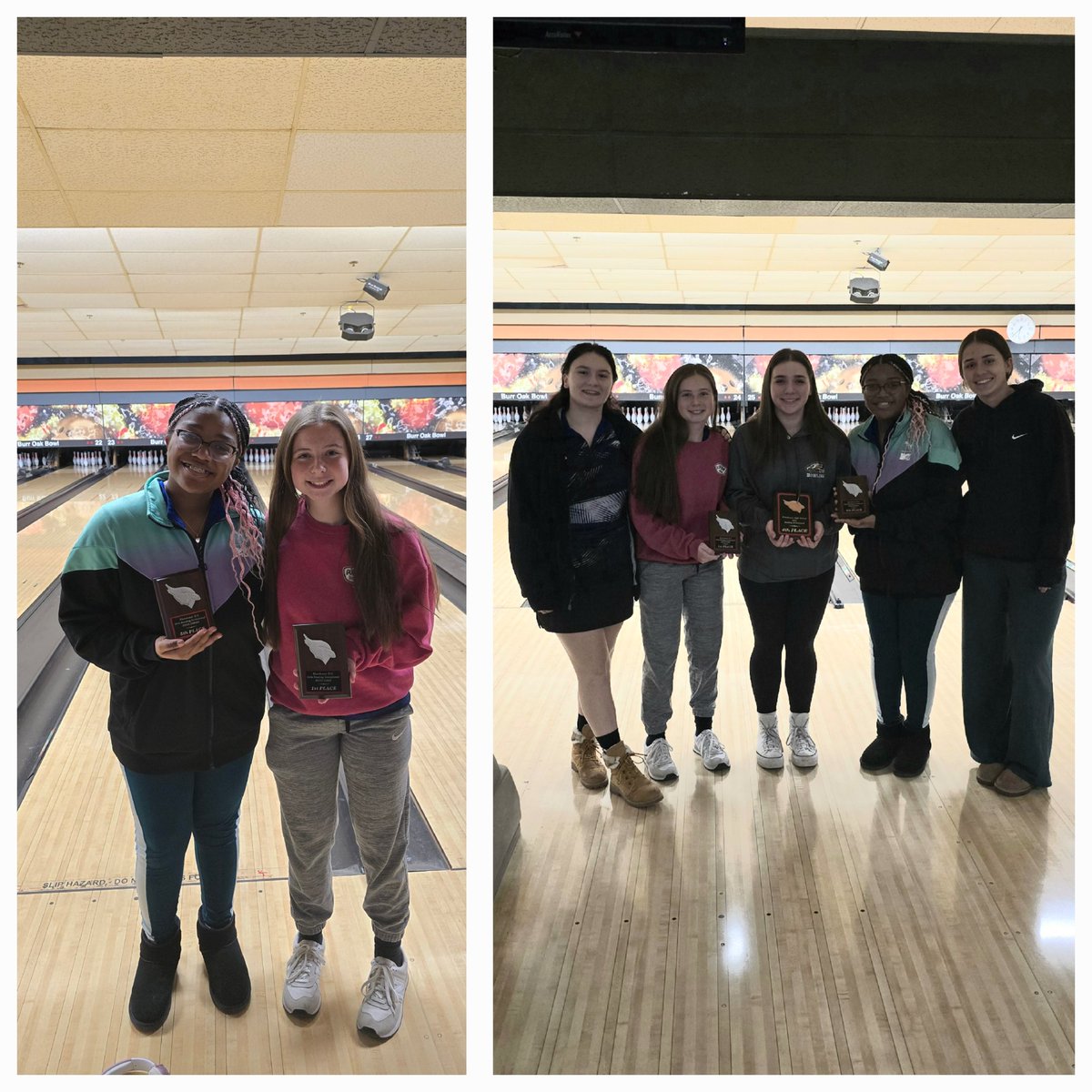 Girls battled tough lane conditions all night and took home the 4th place trophy at the Eisenhower Invite. Alanna Noone had a personal best  203 and won the  high game award! Kaeley Dangerfield took 5th place overall!  Great job girls! <a href="/EaglesAthletics/">Sandburg Athletics</a> <a href="/SandburgHS/">Carl Sandburg H.S.</a>
