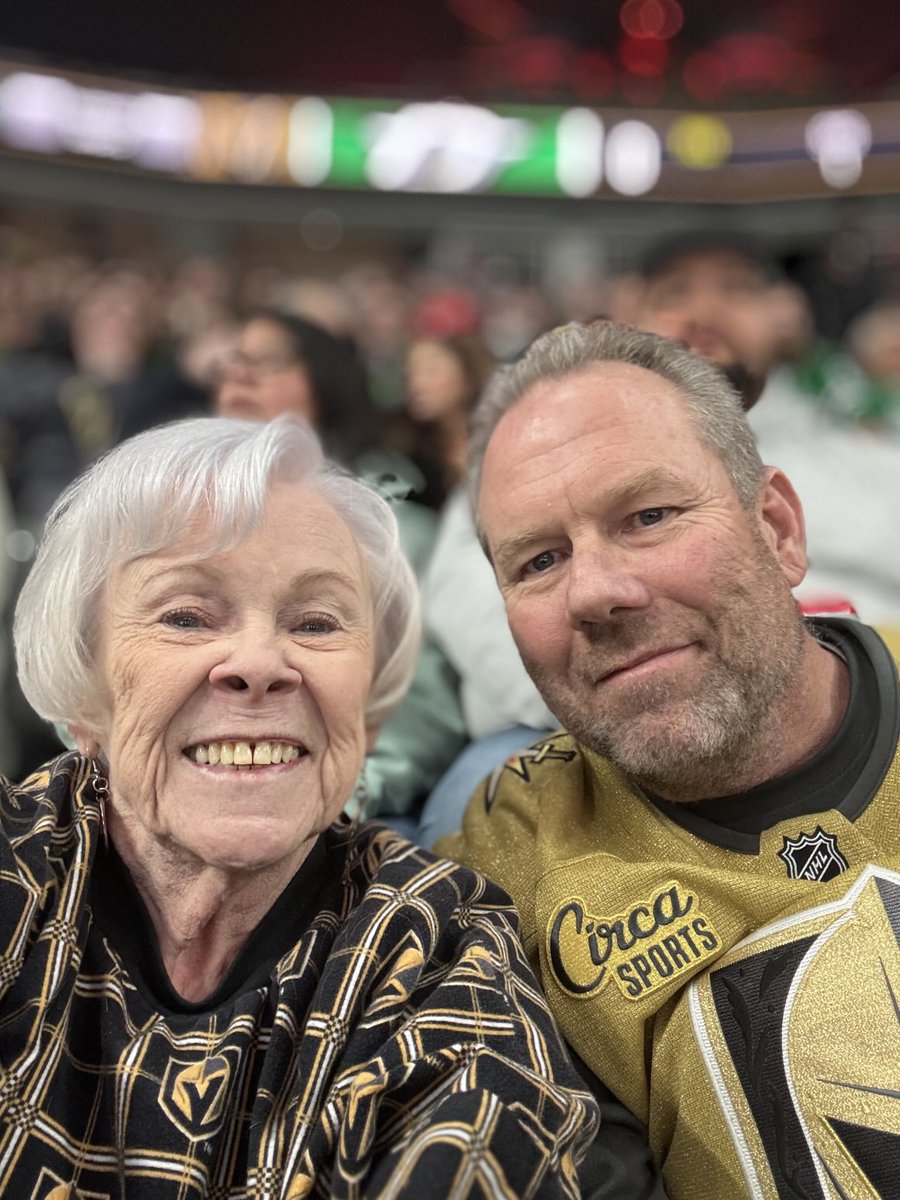 TheAuntieTut's tweet photo. #VEGASBORN Back at #TheFortress tonight with my very own #VegasBorn “baby boy” @bs_vegas to watch our Golden Knights take on Dallas. #GOLNIGHTSGO ‼️ https://t.co/ASyywj7mq5