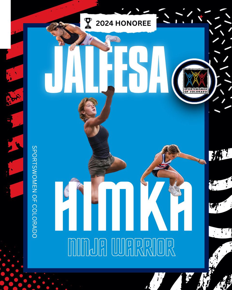 2024 Sportswomen of Colorado OCR &amp; Ninja Warrior Award Winner: Jaleesa Himka 🏆 

She’s an Elite Pro Athlete who is redefining what it means to be unstoppable in the world of Obstacle Course Racing (OCR) and Ninja Warrior!