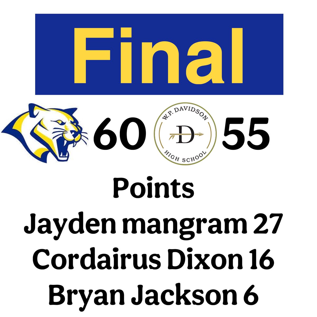 Andre Epps Jr (@andreeppsjr1) on Twitter photo Great senior night and it was electric watching these players play. <a href="/jayden/">jayden</a> with 27 and 20 coming in the 3rd qtr. total team effort <a href="/bryankeithlll/">Bryan Jackson</a> <a href="/_D1nuk/">Cordairus Dixon</a> <a href="/BenThomasPreps/">Ben Thomas</a> <a href="/aldotcomPreps/">AL.com H.S. Sports</a> Great senior night and it was electric watching these players play. <a href="/jayden/">jayden</a> with 27 and 20 coming in the 3rd qtr. total team effort <a href="/bryankeithlll/">Bryan Jackson</a> <a href="/_D1nuk/">Cordairus Dixon</a> <a href="/BenThomasPreps/">Ben Thomas</a> <a href="/aldotcomPreps/">AL.com H.S. Sports</a>
