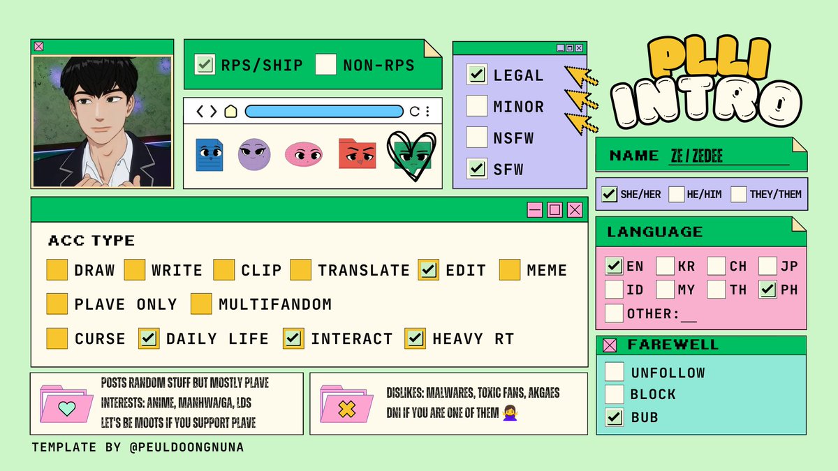 ZDhesyl's tweet photo. My plli intro~💕
Peulha! I'm ZeDee. I've been in the pixel world since 052623. I do edits (ia in this activity tho) and I welcome all ships.
Like/rt if you want to be moots. 🫶
#plliintro https://t.co/UnzgVz9Fxt
