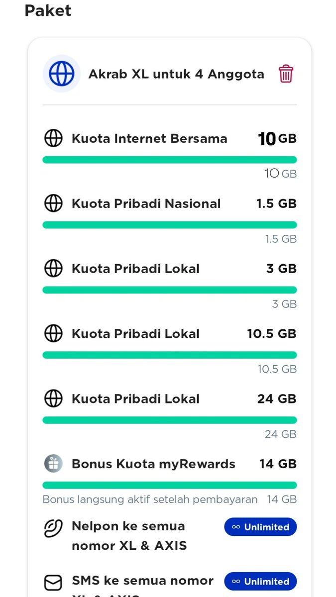 wlndyann_'s tweet photo. WTS Paket Akrab XL 45k aja dapet kuota bersama 10gb sama tambahan kuota lokal, nasional, my rewards jdi total kuota up to 40gb+++
bisa add dlu baru payment yaa slot sisa 1
minat DM/WA : 082151040562
#zonauang #paketakrab https://t.co/cN46K5Ijlh