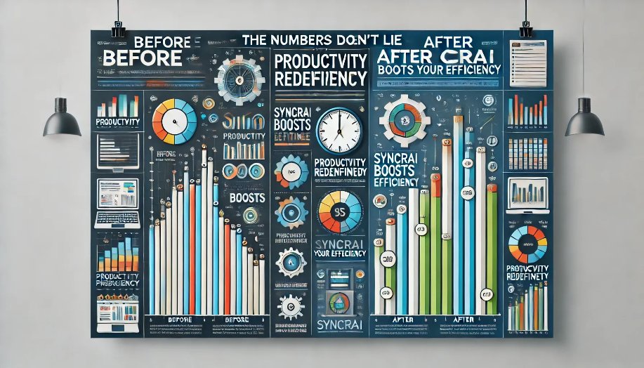 syncrai_sol's tweet image. The numbers don&apos;t lie. SYNCRAI boosts your efficiency. #DataDrivenProductivity