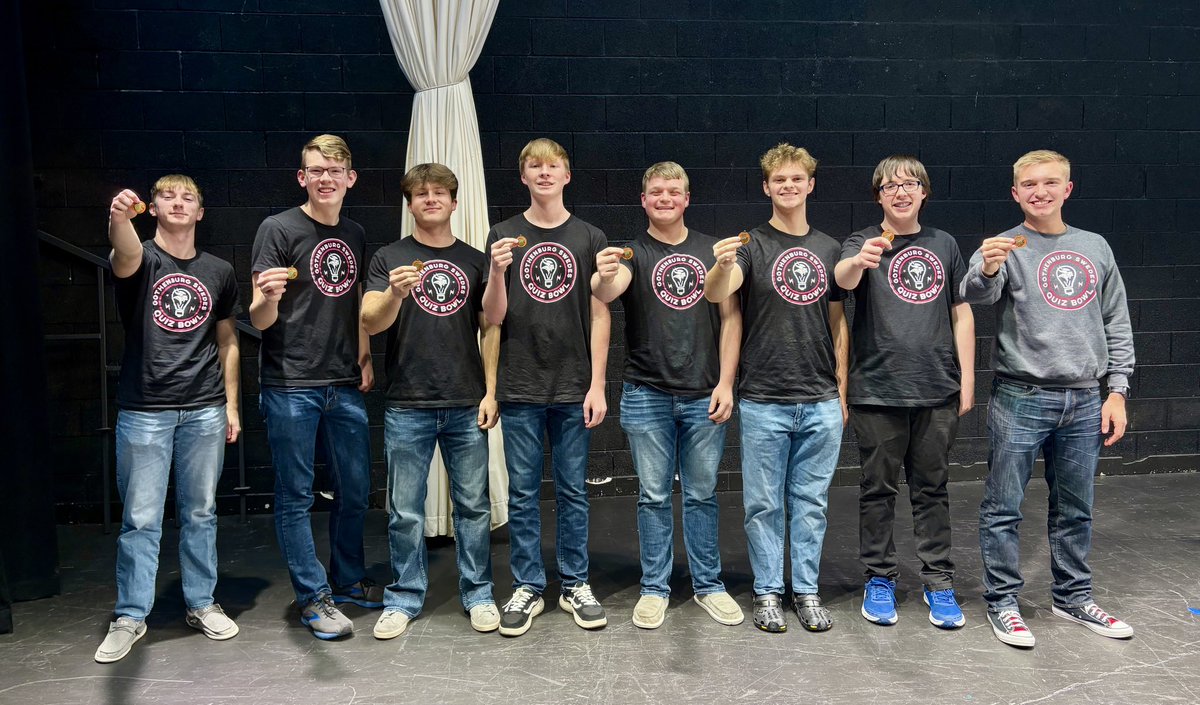nrubenthaler's tweet image. Swede Quiz Bowl competed two teams in the Ogallala Invite today. 🏆 Our Varsity team ended the day as Champions and the JV team finished their tournament in 2nd place. Go Swedes! @TillerMargaret @SwedesAD @GBurgSwedes