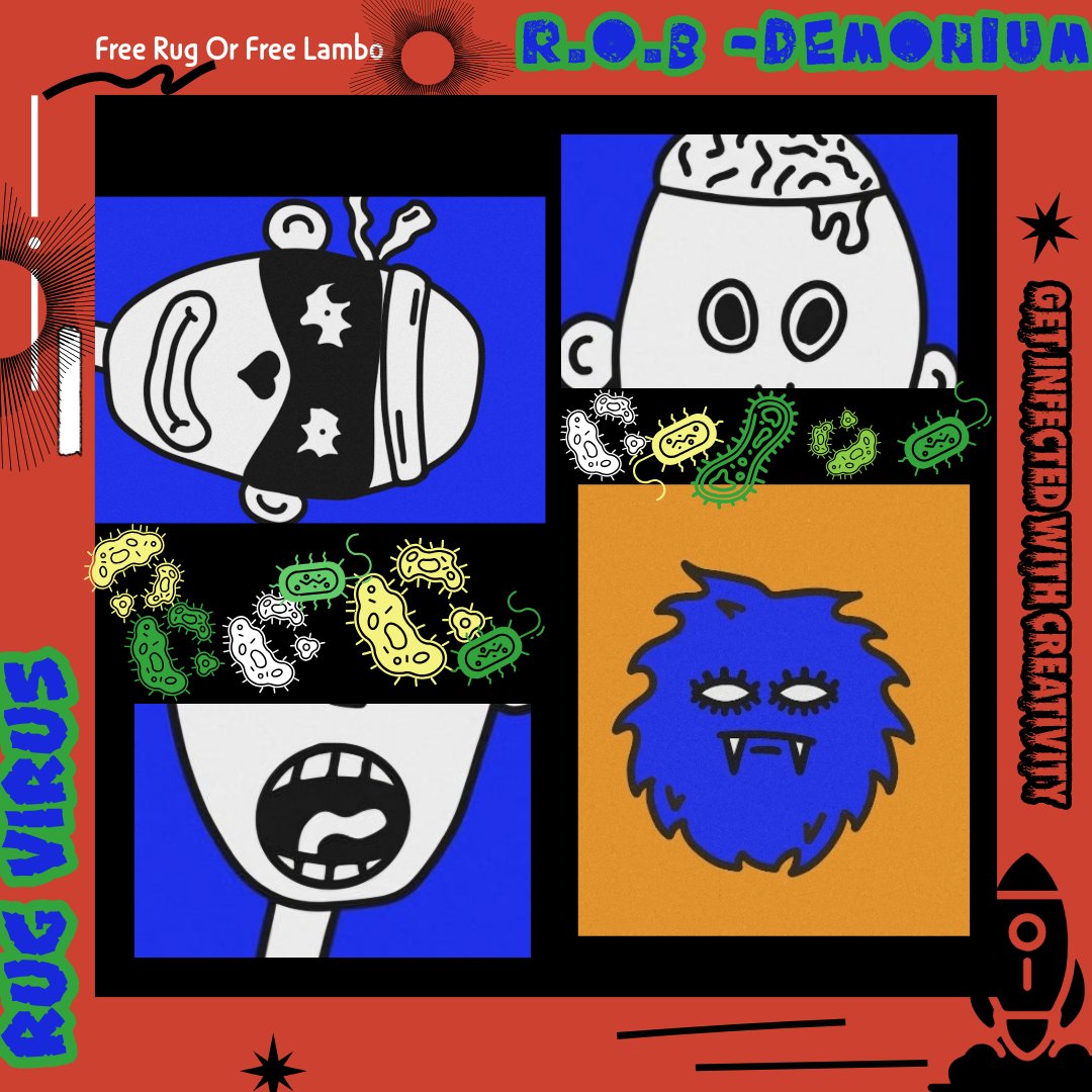 JoseMen64865432's tweet image. This masked Rob has had an infectious smile since mint. He sees a vision. A Rob filled vision. Full of colors, change, and creativity. What could he be hiding? What might he know? 
Stay tuned as the #rugvirus spreads like a plandemic! 
@This_isRob