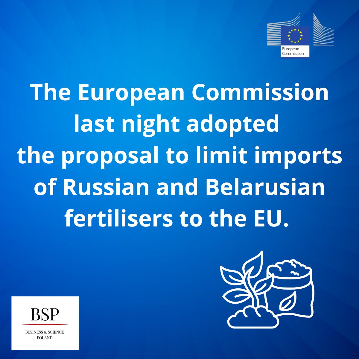 Business & Science Poland (@bsp_brussels) on Twitter photo 🎯 <a href="/EU_Commission/">European Commission</a> last night adopted the proposal to limit imports of #Russian and #Belarusian #fertilisers to the #EU
This decision aims to restrict the financing of the Russian #war machinery and safeguard European #food and #economic #security. Russian fertiliser producers 🎯 <a href="/EU_Commission/">European Commission</a> last night adopted the proposal to limit imports of #Russian and #Belarusian #fertilisers to the #EU
This decision aims to restrict the financing of the Russian #war machinery and safeguard European #food and #economic #security. Russian fertiliser producers