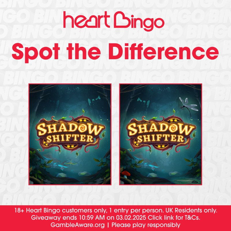 HeartBingo's tweet photo. Another new slot 🎰 has landed on Heart Bingo. We have 5 x £5 Love2Shop vouchers up for grabs. Here's how to play:

1. Like, retweet &amp; tag a friend
2. Guess where the FIVE differences are 5️⃣
3. Winners picked on 03.02.25... Good Luck!

New slot found here: https://t.co/JKRFE0hBq6