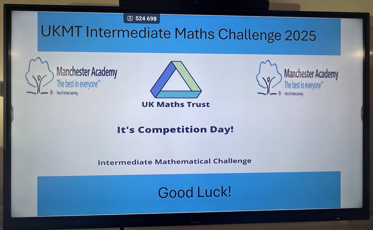 Good Luck to our Mathemagicians ⁦<a href="/McrAcademy/">Manchester Academy</a>⁩ who are participating in the ⁦<a href="/UKMathsTrust/">UK Maths Trust</a>⁩ Intermediate Mathematical Challenge. They will be aiming to achieve gold, silver or bronze certificates to be in the top 40% of young mathematicians in UK.