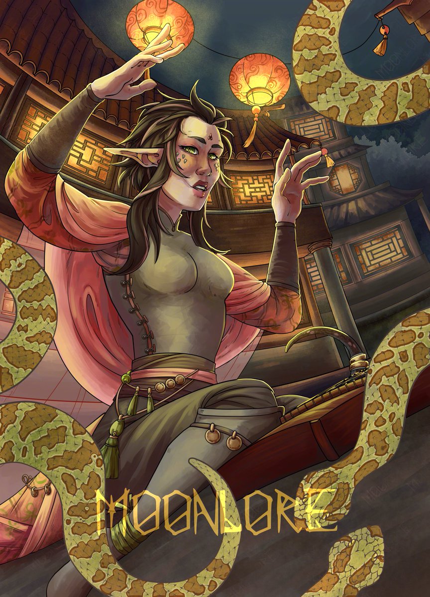 MoonloreDraws's tweet photo. Happy Year of the Wood Snake! 
#Art #DnD #LNY https://t.co/DxxmM59VyB