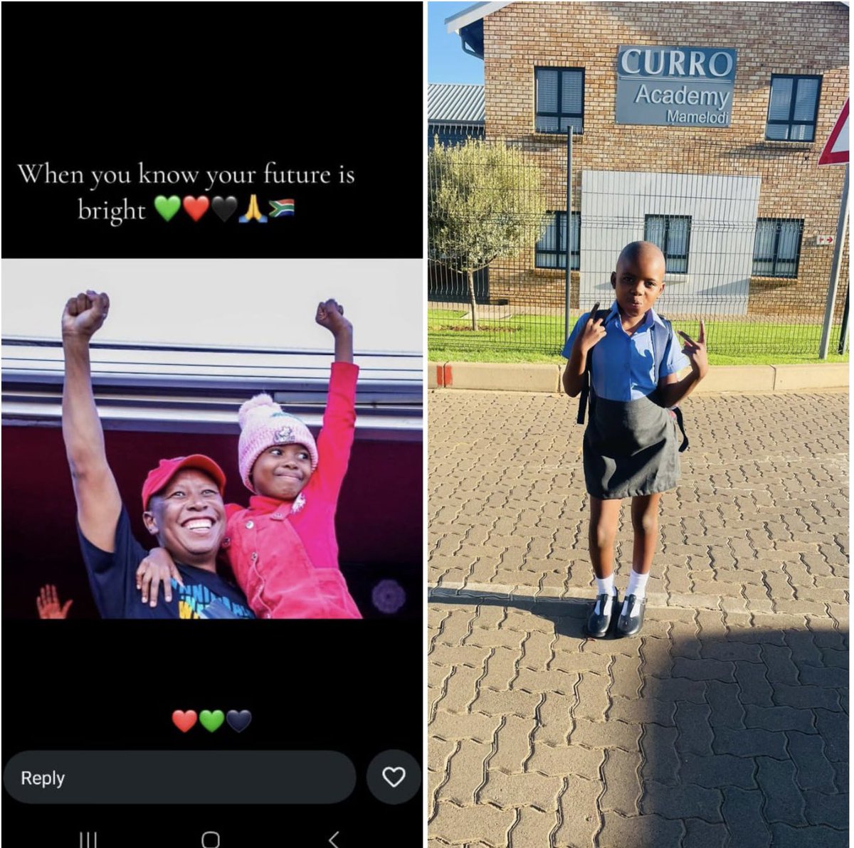 MondzEFF's tweet image. Remember the girl who recited a SePedi poem at an EFF rally during elections? And CIC committed he would adopt her educational needs? 

Commitment fulfilled.

She is now attending the school of her parents choice, fully paid by President Julius Malema.

"Long live CIC Long live"