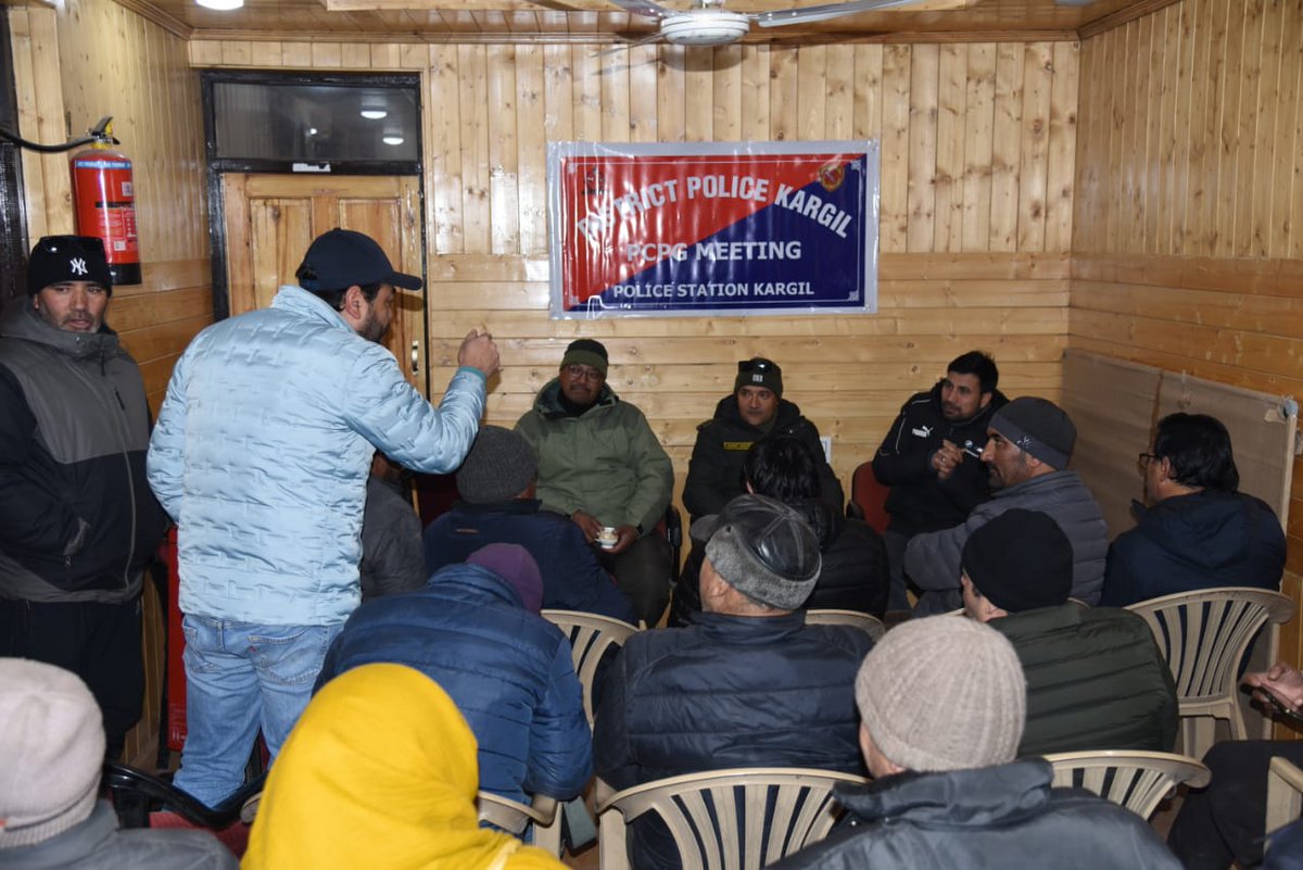 Police Station Kargil (@ps_kargil) on Twitter photo To bridge the gap between police & community, Police Station Kargil organized a PCPG meeting today. Numbardars, ward members, and transport union reps were present. Various issues were discussed to improve collaboration. #CommunityPolicing #Kargil #PublicEngagement <a href="/KargilPolice/">Kargil Police</a> To bridge the gap between police & community, Police Station Kargil organized a PCPG meeting today. Numbardars, ward members, and transport union reps were present. Various issues were discussed to improve collaboration. #CommunityPolicing #Kargil #PublicEngagement <a href="/KargilPolice/">Kargil Police</a>