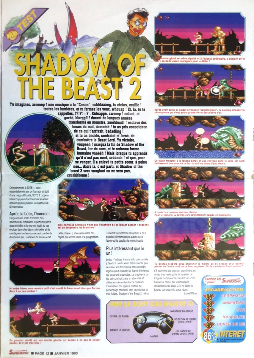 AllmightoFranky's tweet photo. On poursuit avec du test toujours sur la 16bits de #SEGA avec #ShadowOfTheBeast2 et #Corporation et le calendrier Supersonic de l'année 1993! 3/6 https://t.co/iHGTbrKhJB