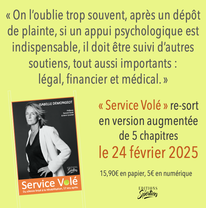 IsaDemongeot's tweet photo. Pendant 9 années, j'ai été l'une des victimes de Régis de Camaret, entraineur-agresseur. J'en ai parlé dès 1992. Mon livre est sorti en 2007. Régis a été condamné en 2012 et 2014.
Le 24/2 #ServiceVolé re-sort + 5 chapitres.
#MaReparation #MeTooSport #MeTooInceste @SportivesLivres https://t.co/M1TpuwYAE1