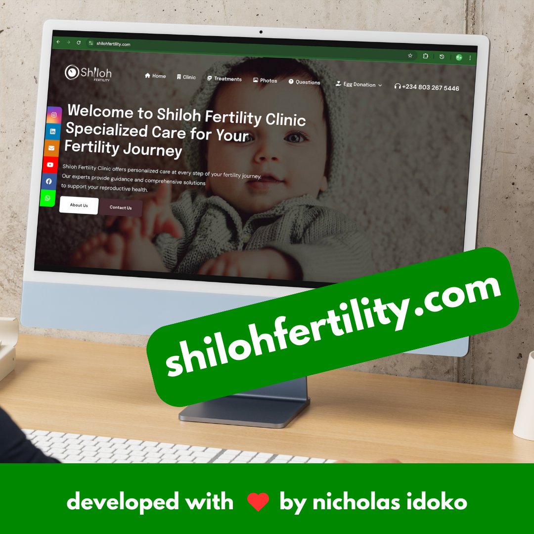nitechnologies's tweet image. Proudly developed by Nicholas Idoko Technologies, Shiloh Fertility is an advanced platform revolutionizing assisted reproduction services in Lagos. Built in 2024 with cutting-edge tech, we deliver web and mobile solutions that set industry standards. #FertilityTech #WebDev