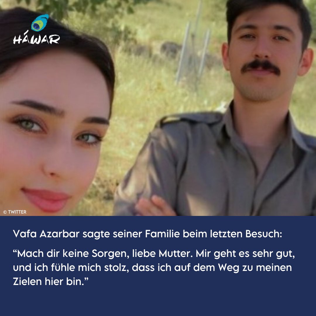 HawarHelp's tweet photo. #VafaAzarbar sagte seiner Familie beim letzten Besuch:
“Mach dir keine Sorgen, liebe Mutter. Mir geht es sehr gut, und ich fühle mich stolz, dass ich auf dem Weg zu meinen Zielen hier bin.” https://t.co/B95tAwMekF
